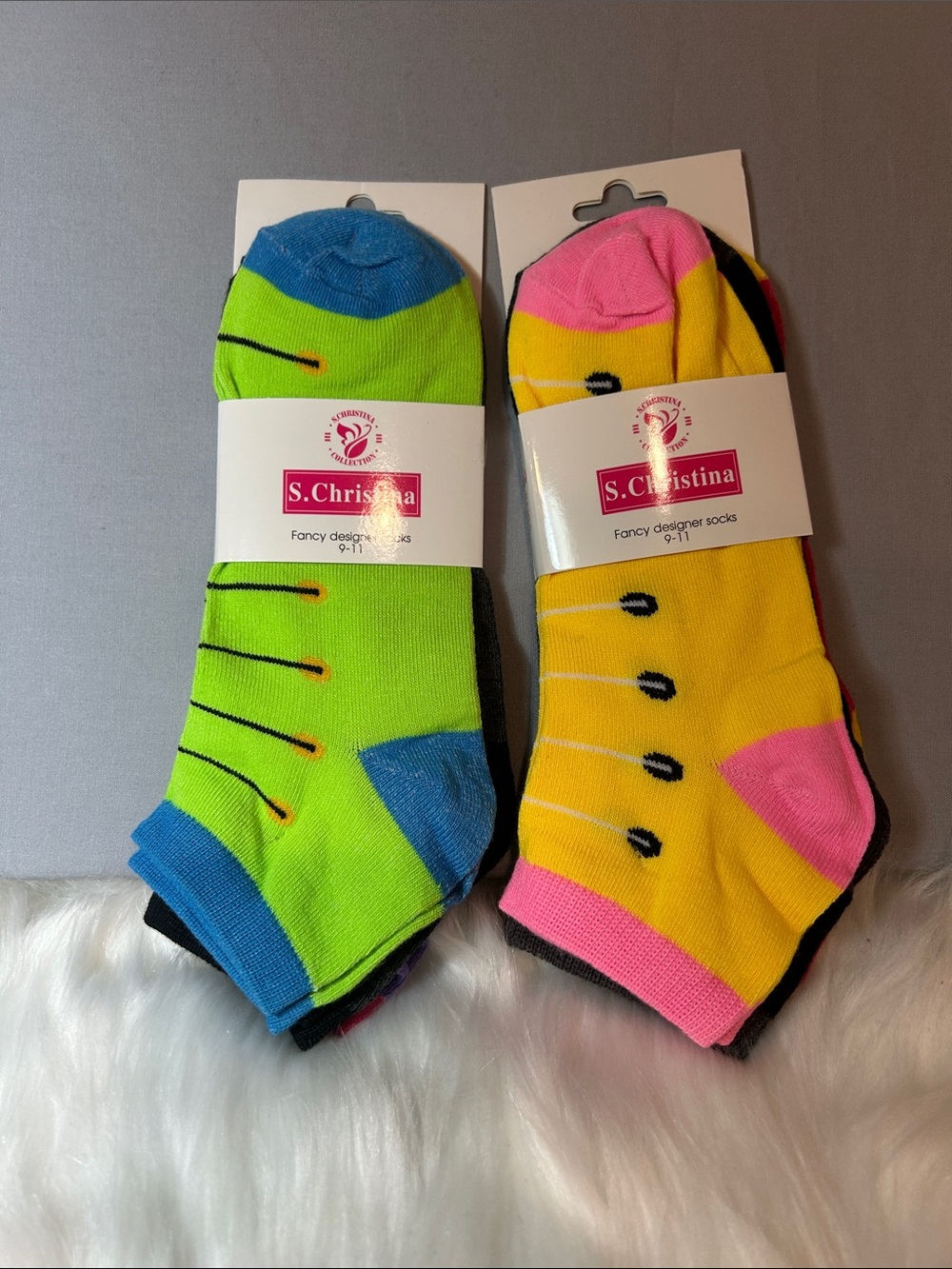 Colorful Crew Socks — Set of Six (9-11)
